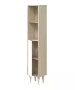 COLONNA BAGNO "VERONA" IN TRUCIOLARE MELAMINICO COLORE ROVERE E BIANCO, 30X25X150 CM